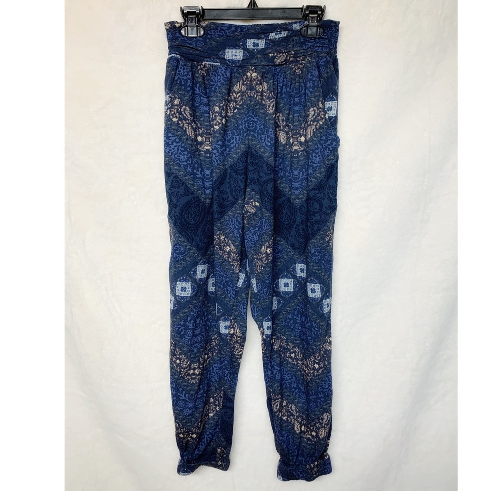 American Eagle All Day Boho Pants, Blue Pattern, S